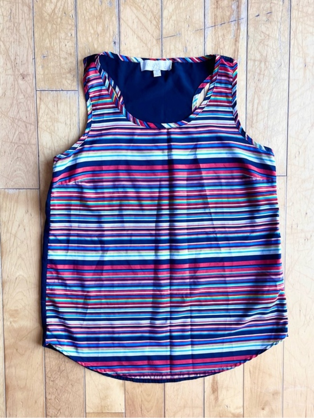 Olive & Oak Striped Multicolor Lightweight Sleeveless Tank Top Size Small